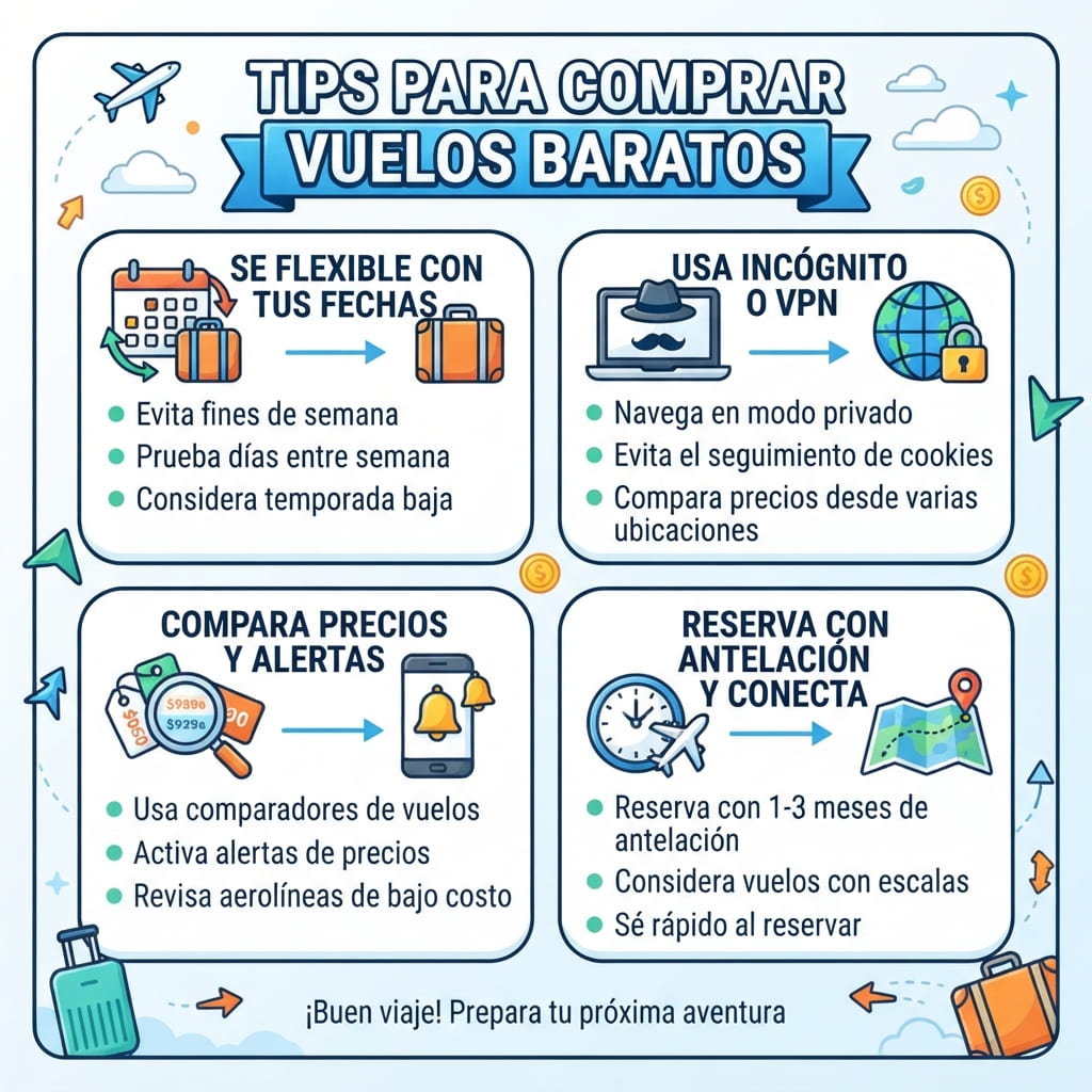 tips para comprar vuelos baratos
