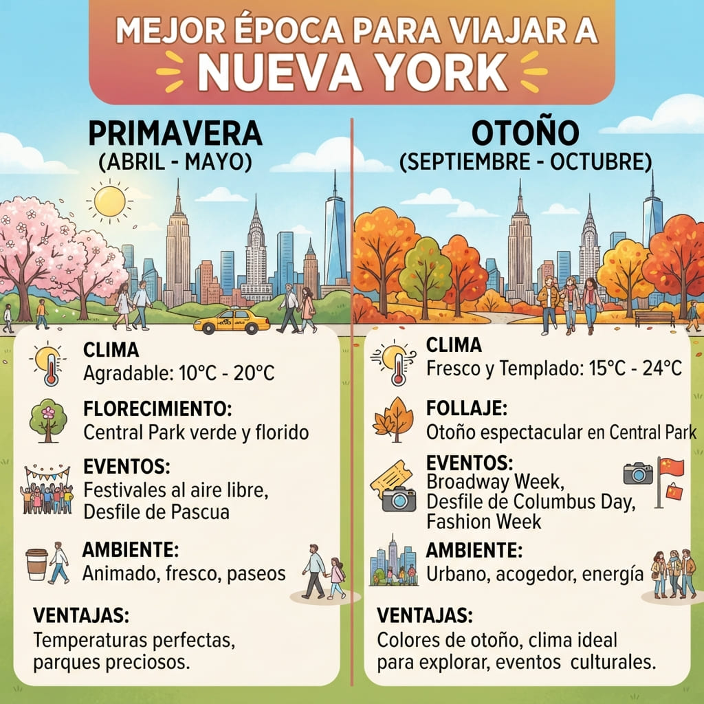 mejor epoca para viajar a nueva york